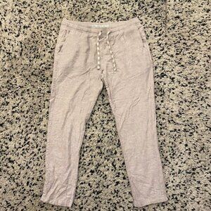 Tenth & Ocean Washable Linen Pants Women Medium Beige